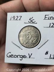 MaxSold Auction: 1927 Canada 5 Cents Nickel Coin George V - South Frontenac (Ontario, Canada) SELLER MANAGED Downsizing Online Auction - Battersea Road