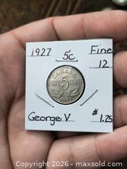 MaxSold Auction: 1927 Canada 5 Cents Nickel Coin George V - South Frontenac (Ontario, Canada) SELLER MANAGED Downsizing Online Auction - Battersea Road