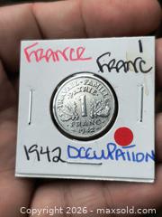 MaxSold Auction: 1942 France 1 Franc Aluminum Coin 2" - South Frontenac (Ontario, Canada) SELLER MANAGED Downsizing Online Auction - Battersea Road