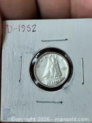 MaxSold Auction: 1952 Canada 10 Cent Dime Silver Coin High Grade  - South Frontenac (Ontario, Canada) SELLER MANAGED Downsizing Online Auction - Battersea Road