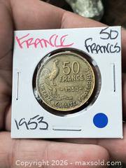 MaxSold Auction: 1953 France 50 Francs Rooster Design Aluminum-Bronze Coin - South Frontenac (Ontario, Canada) SELLER MANAGED Downsizing Online Auction - Battersea Road