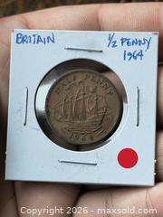 MaxSold Auction: 1964 Great Britain Half Penny (1/2d) Bronze Coin - South Frontenac (Ontario, Canada) SELLER MANAGED Downsizing Online Auction - Battersea Road