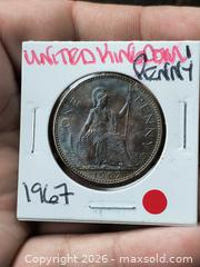MaxSold Auction: 1967 United Kingdom One Penny Coin - South Frontenac (Ontario, Canada) SELLER MANAGED Downsizing Online Auction - Battersea Road