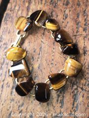 MaxSold Auction: 7.5in Tiger's Eye and Gold-Plated Bracelet - South Frontenac (Ontario, Canada) SELLER MANAGED Downsizing Online Auction - Battersea Road