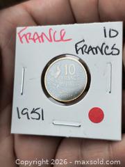 MaxSold Auction: France 10 Francs 1951 Bimetallic Coin - South Frontenac (Ontario, Canada) SELLER MANAGED Downsizing Online Auction - Battersea Road