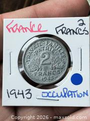 MaxSold Auction: France 2 Francs 1943 Vichy Occupation Aluminium Coin - South Frontenac (Ontario, Canada) SELLER MANAGED Downsizing Online Auction - Battersea Road