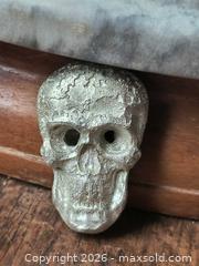 MaxSold Auction: Large Silver-Tone Gothic Skull Pendant / Charm Sculpture hand pour Pewter - South Frontenac (Ontario, Canada) SELLER MANAGED Downsizing Online Auction - Battersea Road