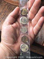 MaxSold Auction: Lot of 6 British Coins (Penny, Threepence, Shilling, 5p) high Grade mint - South Frontenac (Ontario, Canada) SELLER MANAGED Downsizing Online Auction - Battersea Road