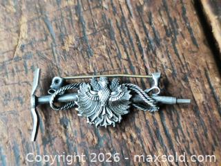 MaxSold Auction: Vintage Figural Eagle Rope & Pickaxe/propellor Small Sterling silver Brooch Navy Austria  - South Frontenac (Ontario, Canada) SELLER MANAGED Downsizing Online Auction - Battersea Road