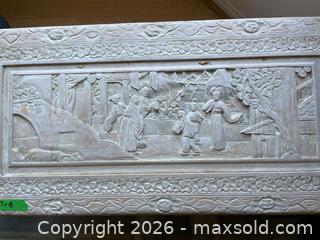 MaxSold Auction: Hand-Carved Wooden Storage Trunk With Brass Clasp - Kingston (Ontario, Canada) PARTNER MANAGED Downsizing Online Auction - Kingsdale Avenue