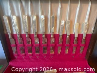 MaxSold Auction: Mother-of-Pearl Handled Flatware Set with Sterling Accents by Birks - Kingston (Ontario, Canada) PARTNER MANAGED Downsizing Online Auction - Kingsdale Avenue