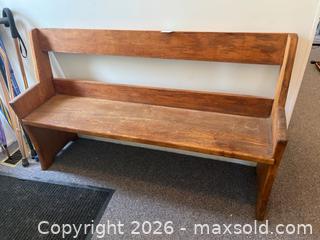 MaxSold Auction: Solid Wood Bench with Rustic Finish, 50.5 x 14 x 30 Inches - Kingston (Ontario, Canada) PARTNER MANAGED Downsizing Online Auction - Kingsdale Avenue