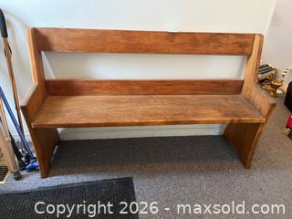 MaxSold Auction: Solid Wood Bench with Rustic Finish, 50.5 x 14 x 30 Inches - Kingston (Ontario, Canada) PARTNER MANAGED Downsizing Online Auction - Kingsdale Avenue