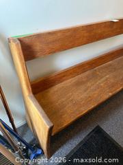 MaxSold Auction: Solid Wood Bench with Rustic Finish, 50.5 x 14 x 30 Inches - Kingston (Ontario, Canada) PARTNER MANAGED Downsizing Online Auction - Kingsdale Avenue
