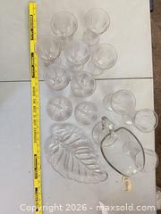 MaxSold Auction: Clear Glass Pitcher, Leaf Serving Dish & 12 Stemmed Glasses - Denver (Colorado, USA) PARTNER MANAGED Estate Sale Online Auction - East Hawaii Place