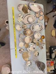 MaxSold Auction: Silver-Plated Serving & Tableware Set with Brass-Gold Interiors - Denver (Colorado, USA) PARTNER MANAGED Estate Sale Online Auction - East Hawaii Place