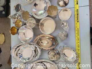 MaxSold Auction: Silver-Plated Serving & Tableware Set with Brass-Gold Interiors - Denver (Colorado, USA) PARTNER MANAGED Estate Sale Online Auction - East Hawaii Place