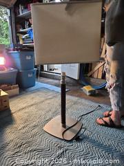 MaxSold Auction: Beige Fabric Shade Table Lamp with Braided Faux Leather Column - Victoria (British Columbia, Canada) SELLER MANAGED Downsizing Online Auction - Fulton Road Fulton Road