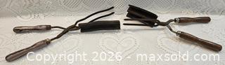 MaxSold Auction: Vintage Hand-Held Curling Irons Pair with Wooden Handles - Belfair (Washington, USA) SELLER MANAGED Downsizing Online Auction - Northeast North Shore Road