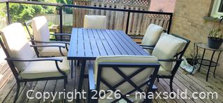MaxSold Auction: Outdoor Patio Dining Set, Aluminum Frame, 6-Piece, Black - Aurora (Ontario, Canada) SELLER MANAGED Downsizing Online Auction - Valley Crescent