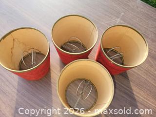 MaxSold Auction: 4 Vintage Small Red Felt Lamp Shade Clip Ons - East Zorra-Tavistock (Ontario, Canada) SELLER MANAGED Downsizing Online Auction - Highway 59 (Hidden Valley Estates)