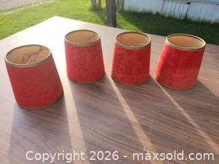 MaxSold Auction: 4 Vintage Small Red Felt Lamp Shade Clip Ons - East Zorra-Tavistock (Ontario, Canada) SELLER MANAGED Downsizing Online Auction - Highway 59 (Hidden Valley Estates)