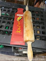 MaxSold Auction: Kitch 2 Vintage Wooden Match Holder & Rolling Pin - East Zorra-Tavistock (Ontario, Canada) SELLER MANAGED Downsizing Online Auction - Highway 59 (Hidden Valley Estates)