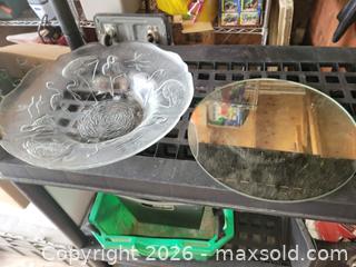 MaxSold Auction: Large Vintage Glass Flamingo Bowl & Mirror Display Base - East Zorra-Tavistock (Ontario, Canada) SELLER MANAGED Downsizing Online Auction - Highway 59 (Hidden Valley Estates)