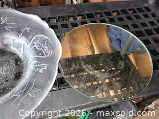 MaxSold Auction: Large Vintage Glass Flamingo Bowl & Mirror Display Base - East Zorra-Tavistock (Ontario, Canada) SELLER MANAGED Downsizing Online Auction - Highway 59 (Hidden Valley Estates)