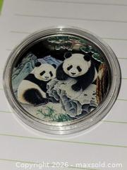 MaxSold Auction: Silver Token Panda Enameled Medallion - East Zorra-Tavistock (Ontario, Canada) SELLER MANAGED Downsizing Online Auction - Highway 59 (Hidden Valley Estates)
