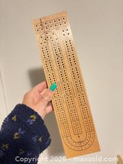 MaxSold Auction: ACME Wooden Cribbage Board 13-15 in Made in Canada - Hamilton (Ontario, Canada) SELLER MANAGED Reseller Online Auction - Kensington Avenue North