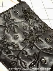 MaxSold Auction: Black Satin Beaded Evening Bag with Braided Strap - Hamilton (Ontario, Canada) SELLER MANAGED Reseller Online Auction - Kensington Avenue North