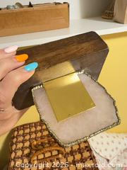 MaxSold Auction: Wood Base Shelf Hook with Rose Quartz Crystal & Metal Hooks - Hamilton (Ontario, Canada) SELLER MANAGED Reseller Online Auction - Kensington Avenue North