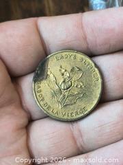 MaxSold Auction: 1873 Prince Edward Island Bronze/Brass Token — Shield & Lady's Slipper - South Frontenac (Ontario, Canada) SELLER MANAGED Downsizing Online Auction - Battersea Road