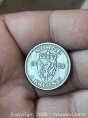 MaxSold Auction: 1956 Norway 1 Krone Coin Silver (likely) - South Frontenac (Ontario, Canada) SELLER MANAGED Downsizing Online Auction - Battersea Road