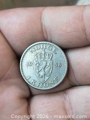 MaxSold Auction: 1956 Norway 1 Krone Coin Silver (likely) - South Frontenac (Ontario, Canada) SELLER MANAGED Downsizing Online Auction - Battersea Road