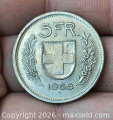 MaxSold Auction: 1968 Switzerland 5 Franc Coin, Bern (B) - South Frontenac (Ontario, Canada) SELLER MANAGED Downsizing Online Auction - Battersea Road