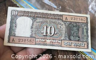 MaxSold Auction: India 10 Rupees Banknote - Pre-1996 Reserve Bank of India - South Frontenac (Ontario, Canada) SELLER MANAGED Downsizing Online Auction - Battersea Road