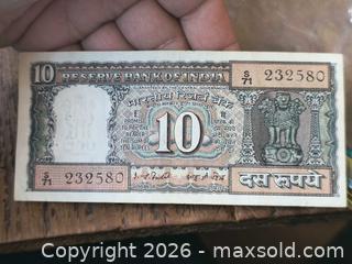 MaxSold Auction: India 10 Rupees Banknote - Pre-1996 Reserve Bank of India - South Frontenac (Ontario, Canada) SELLER MANAGED Downsizing Online Auction - Battersea Road