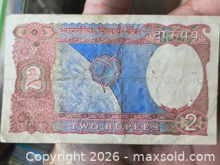 MaxSold Auction: India Reserve Bank 2 Rupees Banknote (Satellite Motif) - South Frontenac (Ontario, Canada) SELLER MANAGED Downsizing Online Auction - Battersea Road