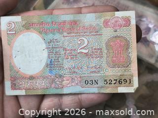 MaxSold Auction: India Reserve Bank 2 Rupees Banknote (Satellite Motif) - South Frontenac (Ontario, Canada) SELLER MANAGED Downsizing Online Auction - Battersea Road