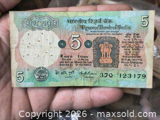 MaxSold Auction: India Reserve Bank 5 Rupees Banknote, Old Series - South Frontenac (Ontario, Canada) SELLER MANAGED Downsizing Online Auction - Battersea Road