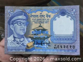 MaxSold Auction: Nepal 1 Rupee Banknote — King Mahendra, Mountains & Deer - South Frontenac (Ontario, Canada) SELLER MANAGED Downsizing Online Auction - Battersea Road