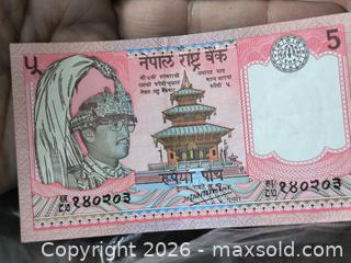 MaxSold Auction: Nepal 5 Rupees & Barbados 1 Dollar Paper Banknotes (20th Century) - South Frontenac (Ontario, Canada) SELLER MANAGED Downsizing Online Auction - Battersea Road
