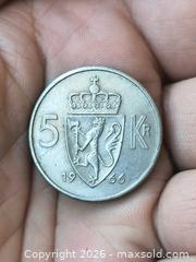 MaxSold Auction: Norway 5 Kroner 1966 Coin - King Olav V - South Frontenac (Ontario, Canada) SELLER MANAGED Downsizing Online Auction - Battersea Road