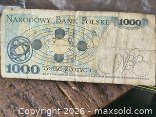 MaxSold Auction: Poland 1000 Zlotych Banknote, 1982 (Narodowy Bank Polski) - South Frontenac (Ontario, Canada) SELLER MANAGED Downsizing Online Auction - Battersea Road