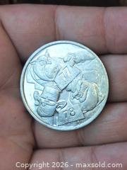 MaxSold Auction: Space Jam 1996 Wooden Nickel & Metal Token, ~1.5" - South Frontenac (Ontario, Canada) SELLER MANAGED Downsizing Online Auction - Battersea Road