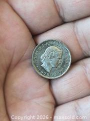 MaxSold Auction: Switzerland 20 Rappen (1975) Coin, Helvetia & Wreath - South Frontenac (Ontario, Canada) SELLER MANAGED Downsizing Online Auction - Battersea Road