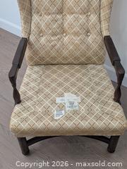 MaxSold Auction: Tufted Upholstered Wingback Armchair with Wooden Frame and Removable Seat Cushion - Cobourg (Ontario, Canada) SELLER MANAGED Downsizing Online Auction - Division Street
