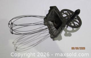 MaxSold Auction: Vintage Silvers Co. Egg Beater with Cast Iron Crank - Warminster Township (Pennsylvania, USA) PARTNER MANAGED Moving Online Auction - Centennial Station Drive (CONDO)